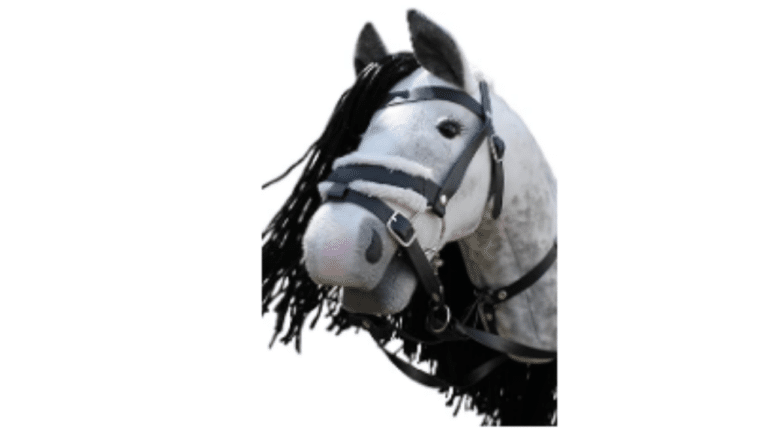hobby horse réaliste blanc